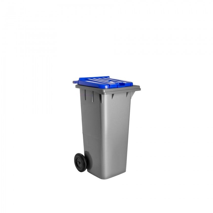 Contentor Eco Cinza com Rodas Tampa Azul 120l 55.5X47X90.5cm