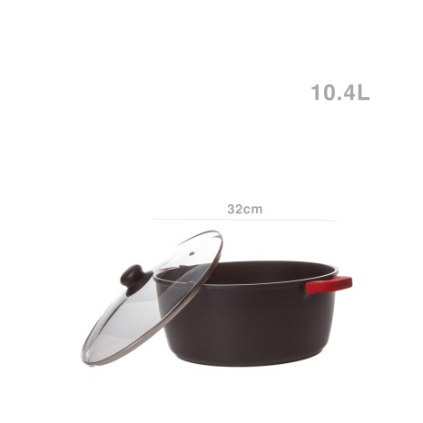 Caçarola Alumínio Sagres Tampa Vidro Indução 10.4l 32cm - Image product