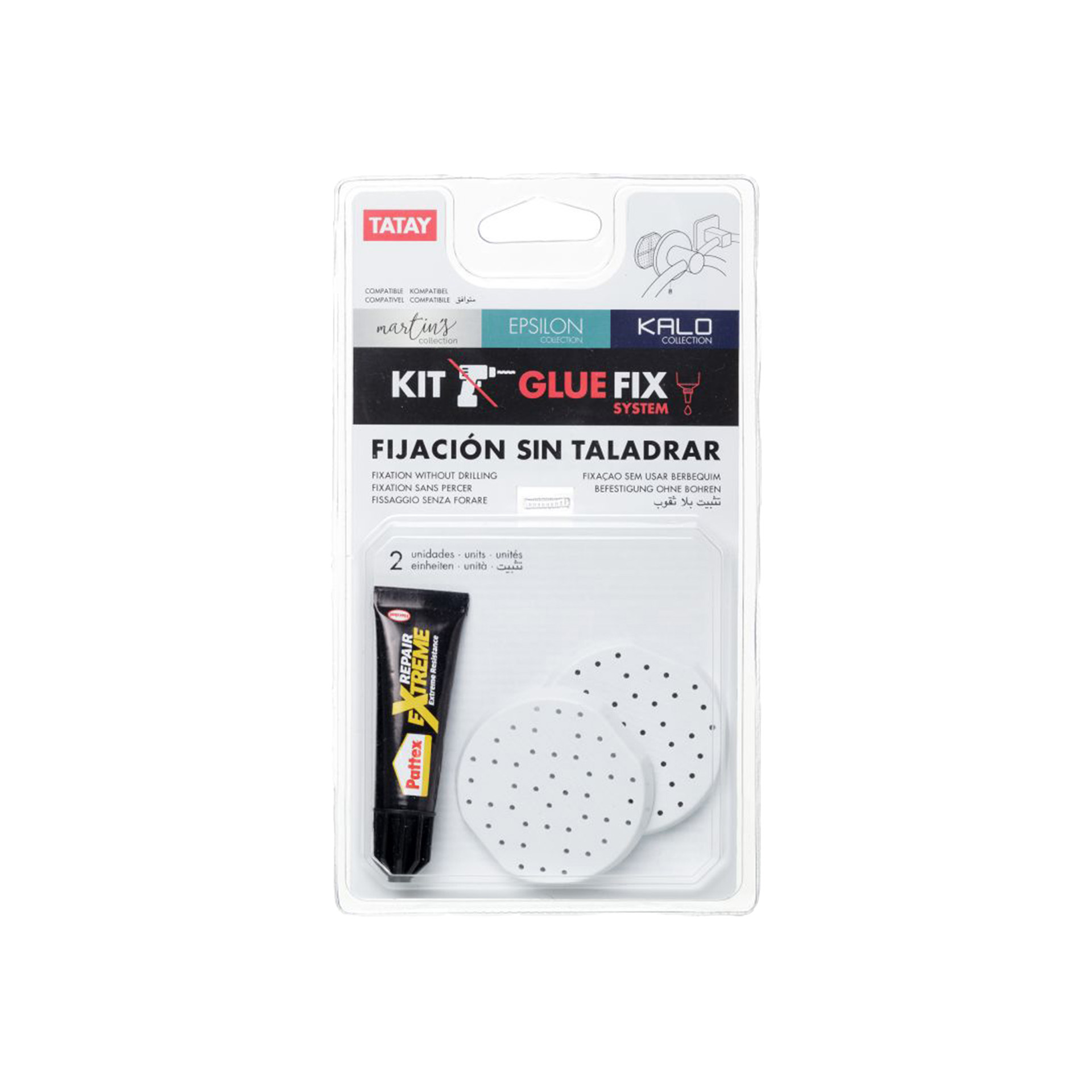 Kit Fixação sem Furação Glue Fix 11X2.3X19.5cm