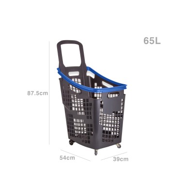 Cesto Compras com 4 Rodas Aro 65l 39X54X87.5cm