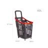 Cesto Compras com 4 Rodas Aro Vermelho 65l 39X54X87.5cm Cesto Compras com 4 Rodas Aro Vermelho 65l 39X54X87.5cm