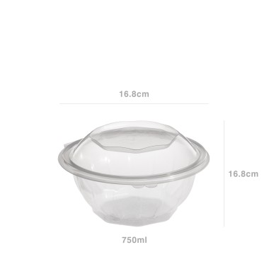 Saladeira Take Away 750ml 16.8X16.8X7.3cm Pack 52