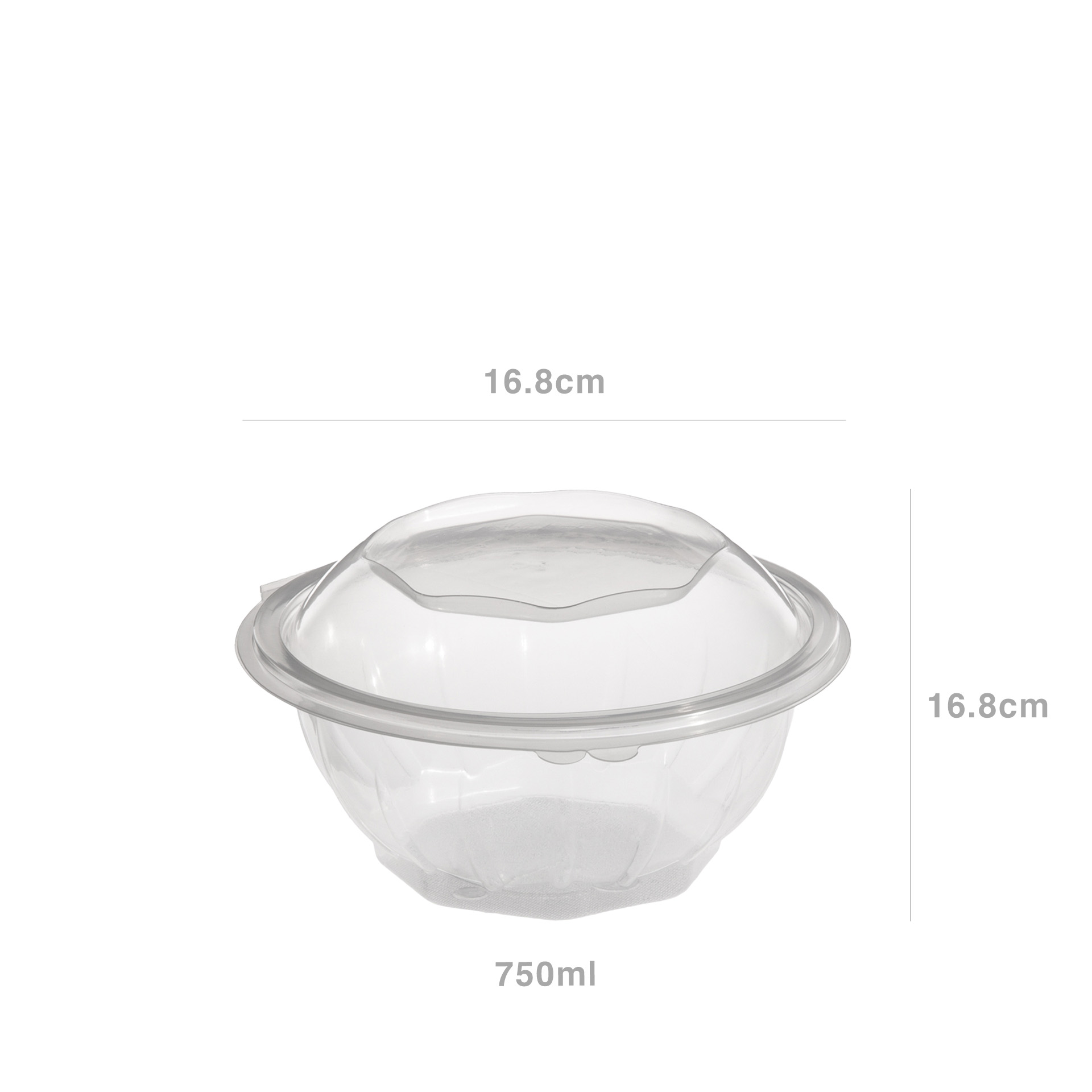 Saladeira Take Away 750ml 16.8X16.8X7.3cm Pack 52