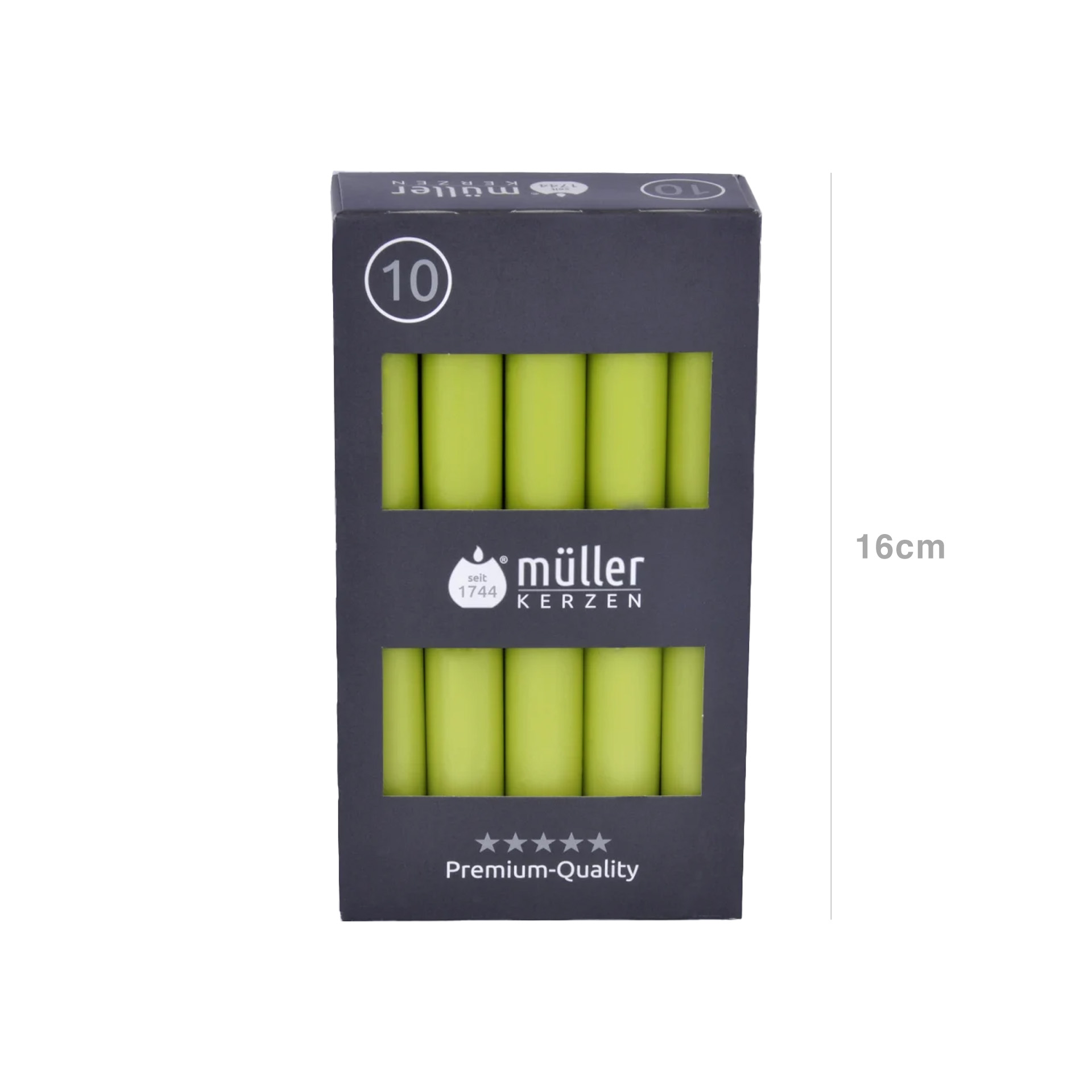 Vela Castiçal 16cm Pack 10 Verde