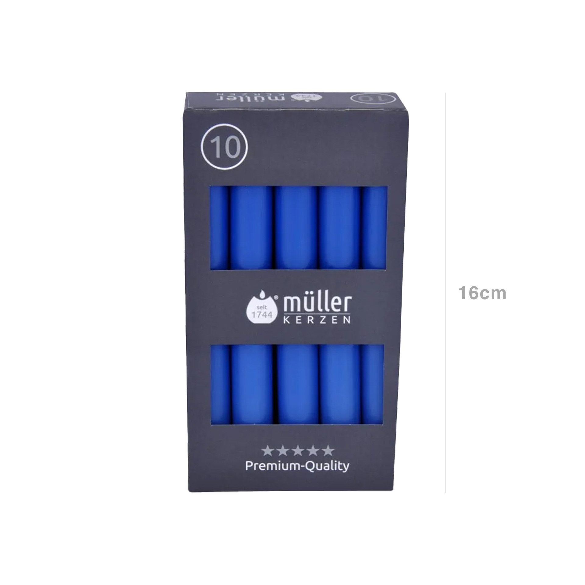 Vela Castiçal 16cm Pack 10 Azul