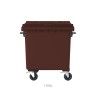 Contentor Carga Traseira 4 Rodas 1100l Castanho Contentor Carga Traseira 4 Rodas 1100l Castanho