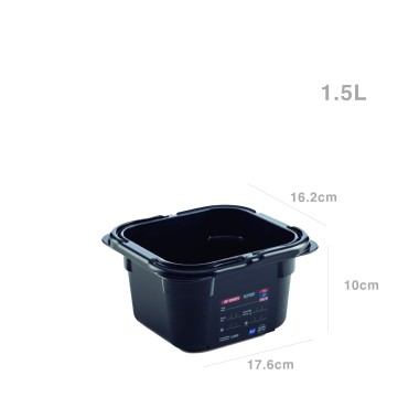 Caixa Abs GN 1/6 NSF Preto 1.5l 17.6X16.2X10cm