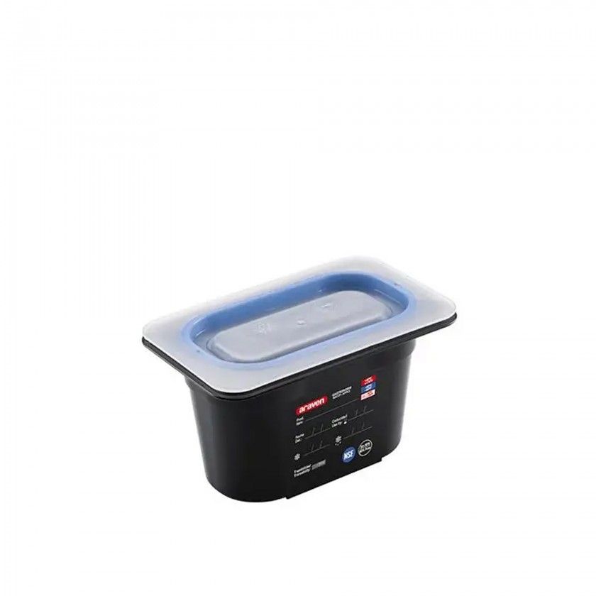 Caixa Abs GN 1/9 NSF Preto 0.9l 17.6X10.8X10cm