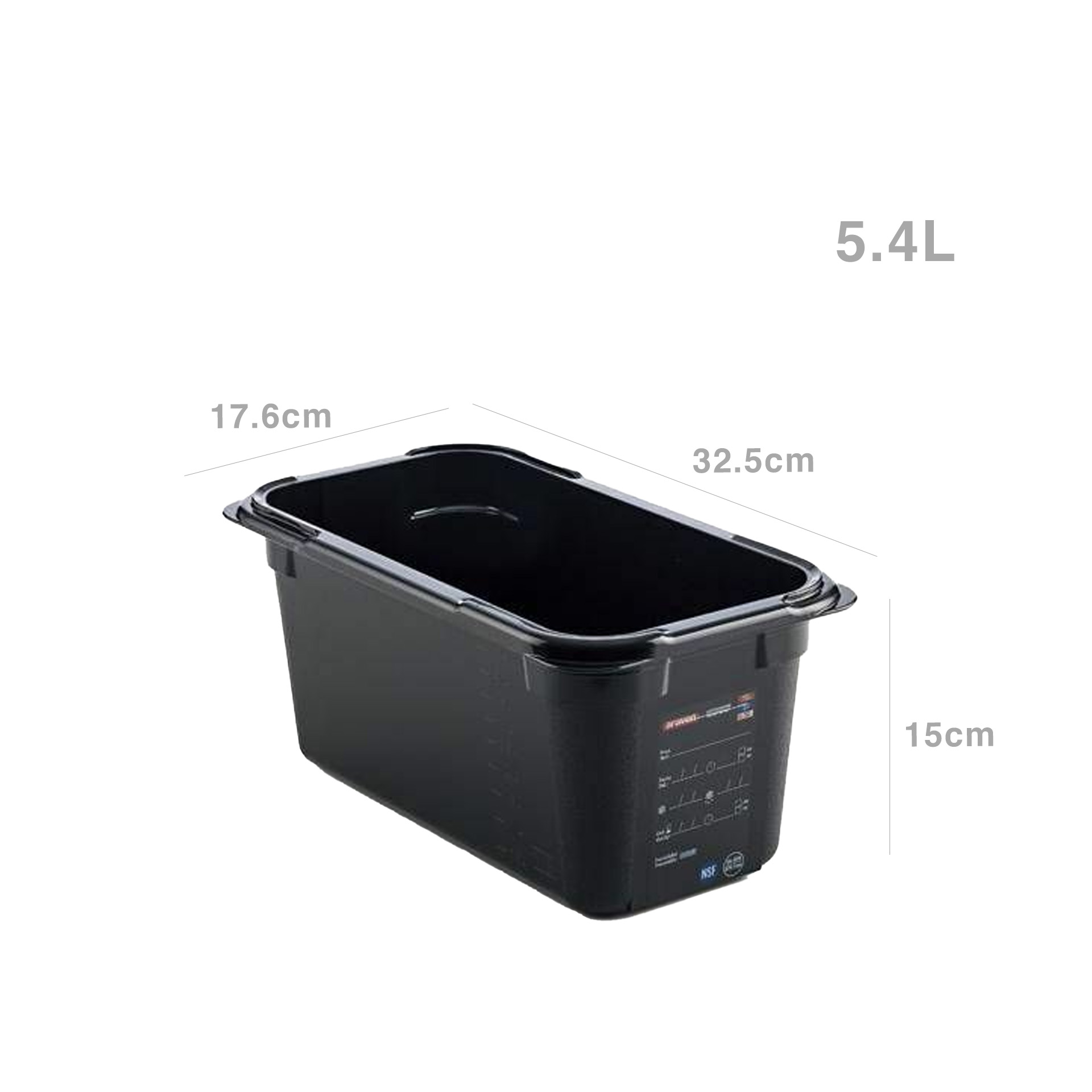 Caixa Abs GN 1/3 NSF Preto 5.4l 32.5X17.6X15cm
