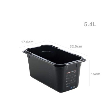Caixa Abs GN 1/3 NSF Preto 5.4l 32.5X17.6X15cm