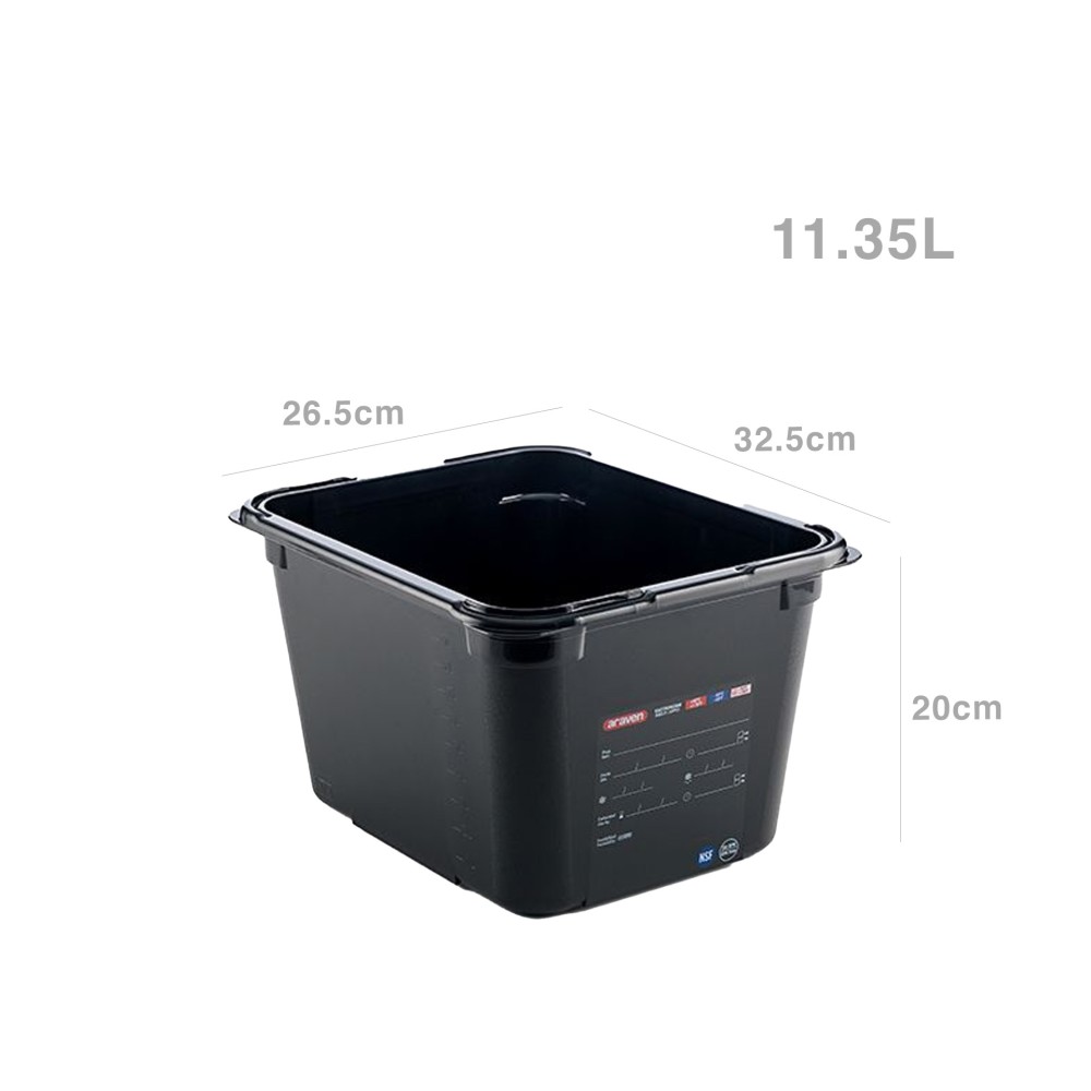 Caixa Abs GN 1/2 NSF Preto 11.35l 32.5X26.5X20cm