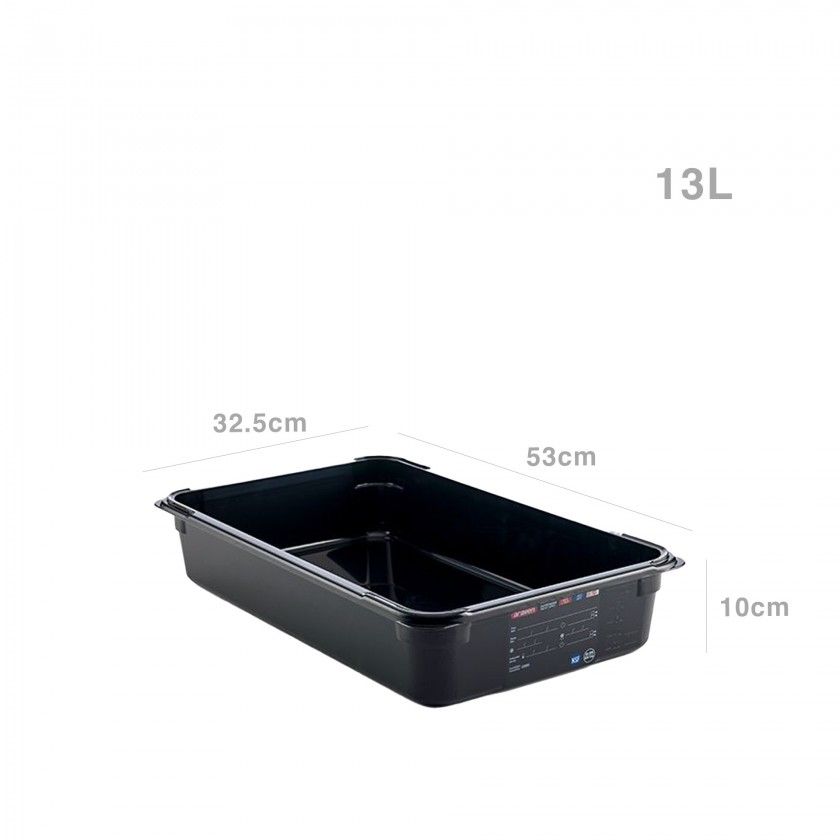 Caixa Abs GN 1/1 NSF Preto 13l 53X32.5X10cm Caixa Abs GN 1/1 NSF Preto 13l 53X32.5X10cm