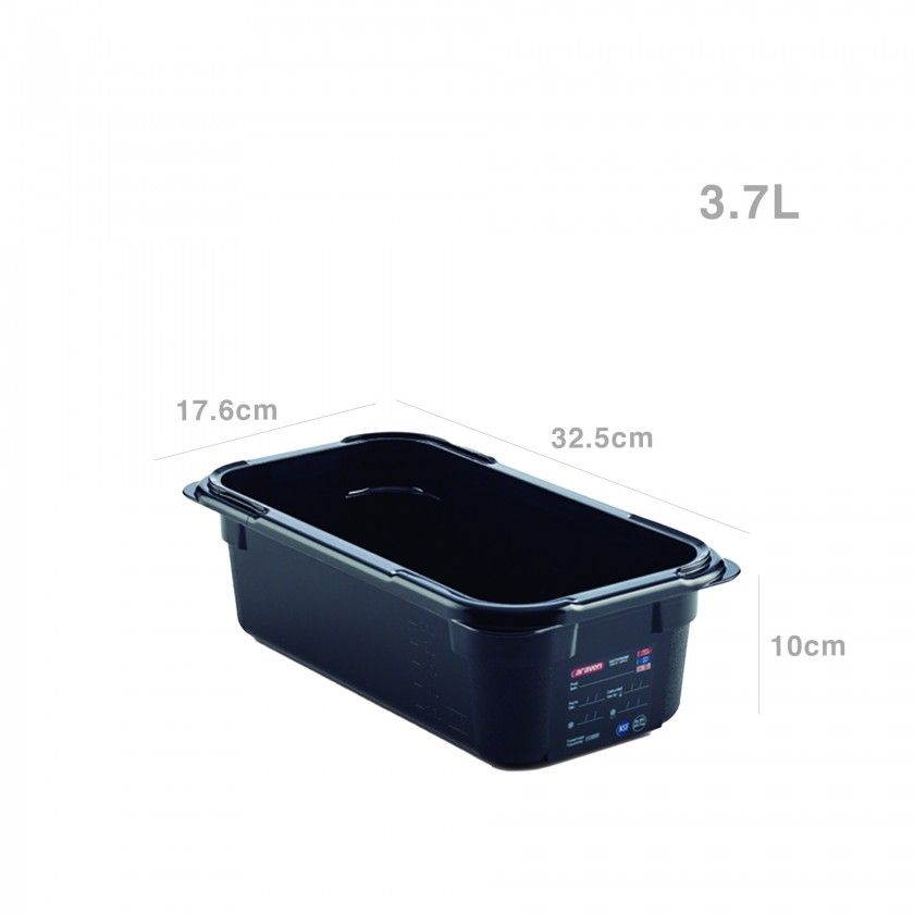 Caixa Abs GN 1/3 NSF Preto 3.7l 32.5X17.6X10cm Caixa Abs GN 1/3 NSF Preto 3.7l 32.5X17.6X10cm
