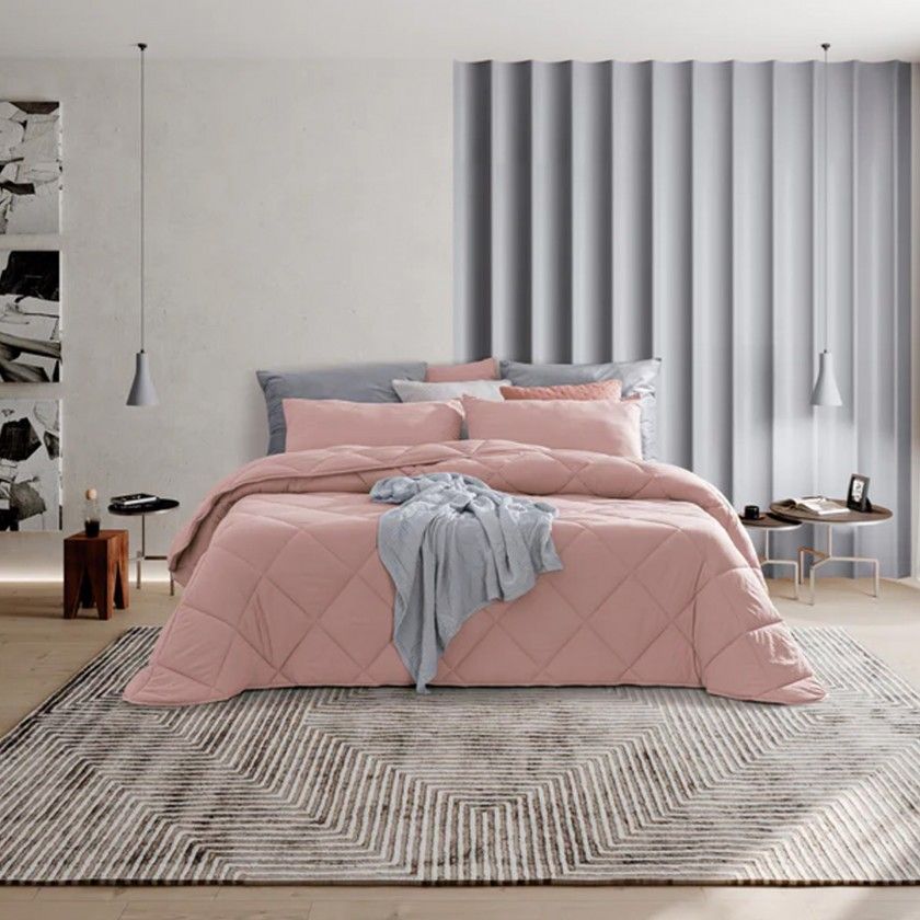 Comforter Yana + 2 Almofadas Rosa Escuro 250X270cm