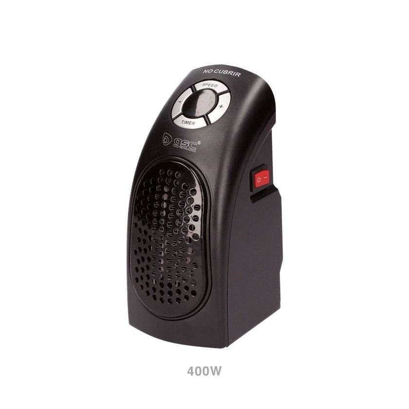 Aquecedor Mini Preto 400W 8.9X8.3X18cm Aquecedor Mini Preto 400W 8.9X8.3X18cm