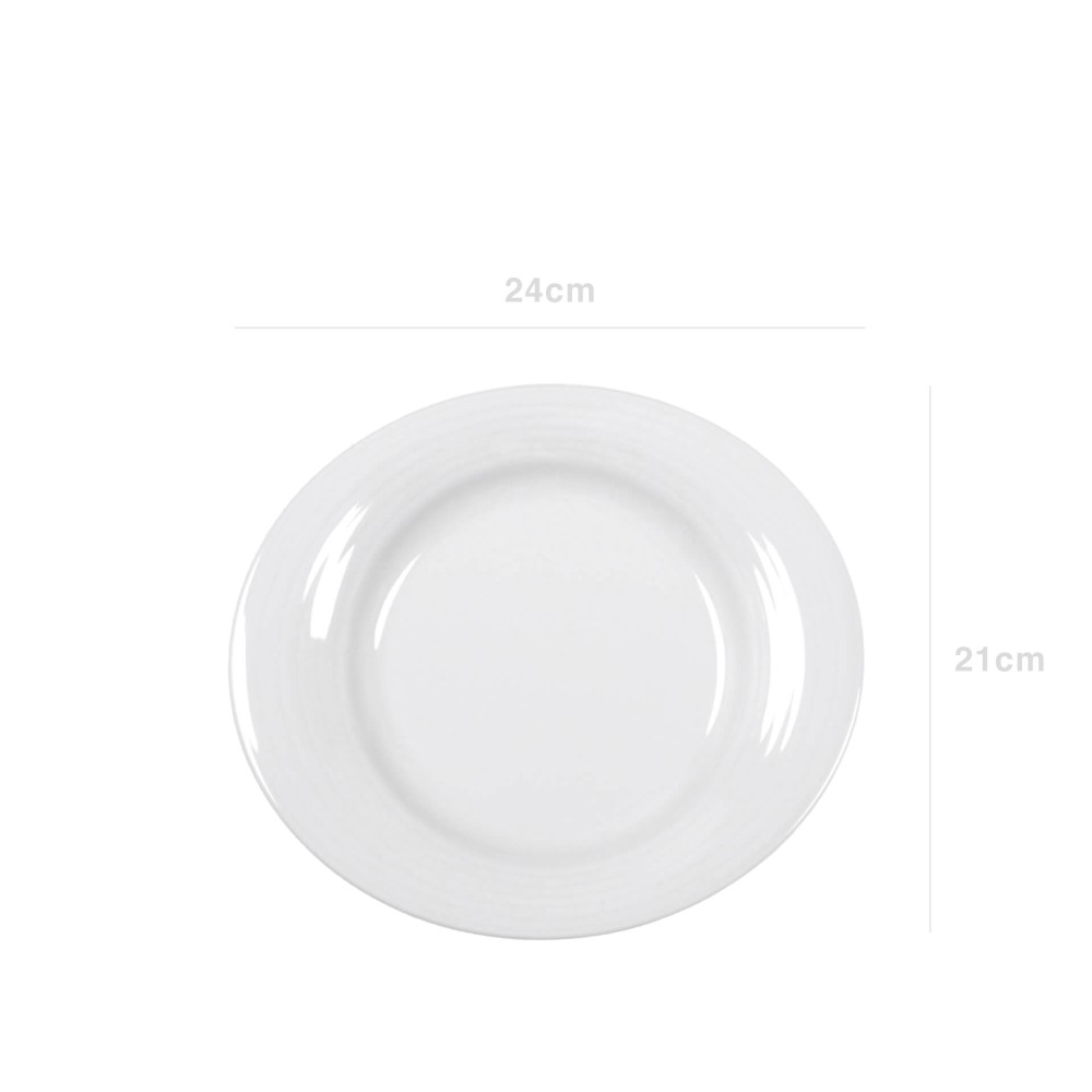 Prato Sobremesa Duo Oval Branco 24X21cm