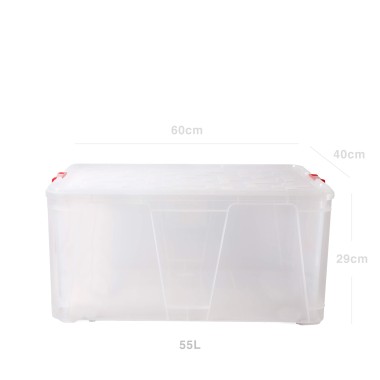 Caixa Arrumos Plástica Retangular Vermelho 55l 60X40X29cm