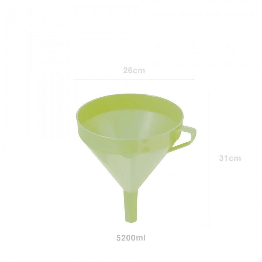 Funil Plástico com Rede Verde 5200ml 26.4X30cm Funil Plástico com Rede Verde 5200ml 26.4X30cm