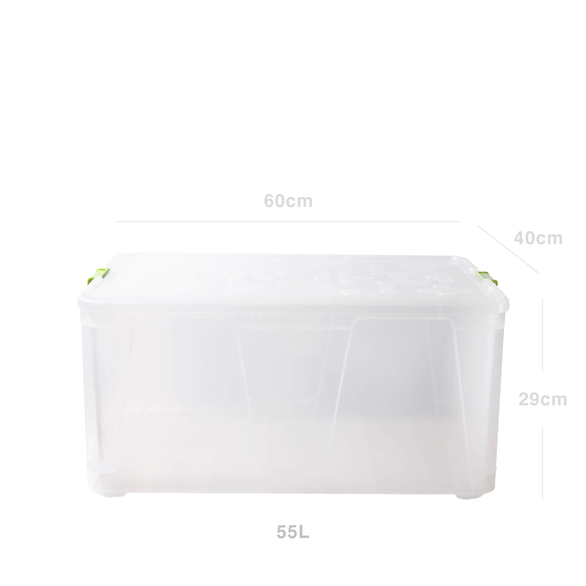 Caixa Arrumos Plástica Retangular Verde 55l 60X40X29cm