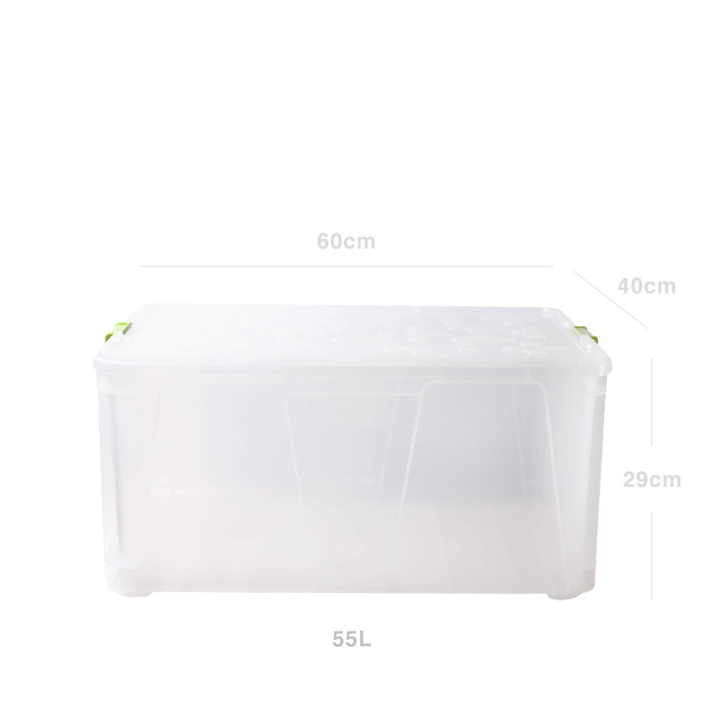 Caixa Arrumos Plástica Retangular Verde 55l 60X40X29cm