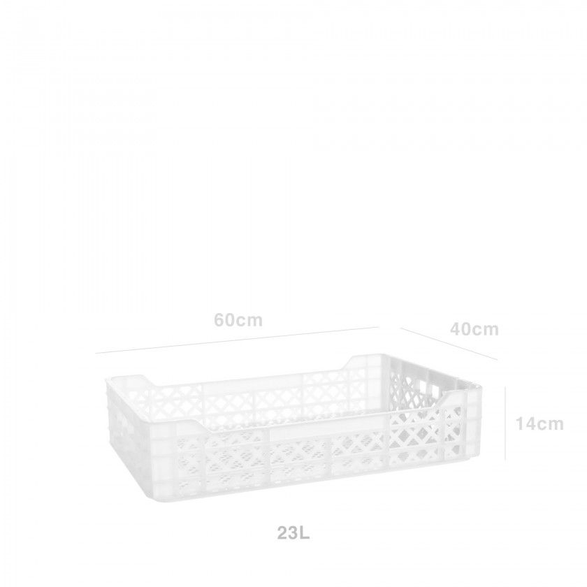 Caixa Contentora Perfurada Branco 23L 60X40X14cm
