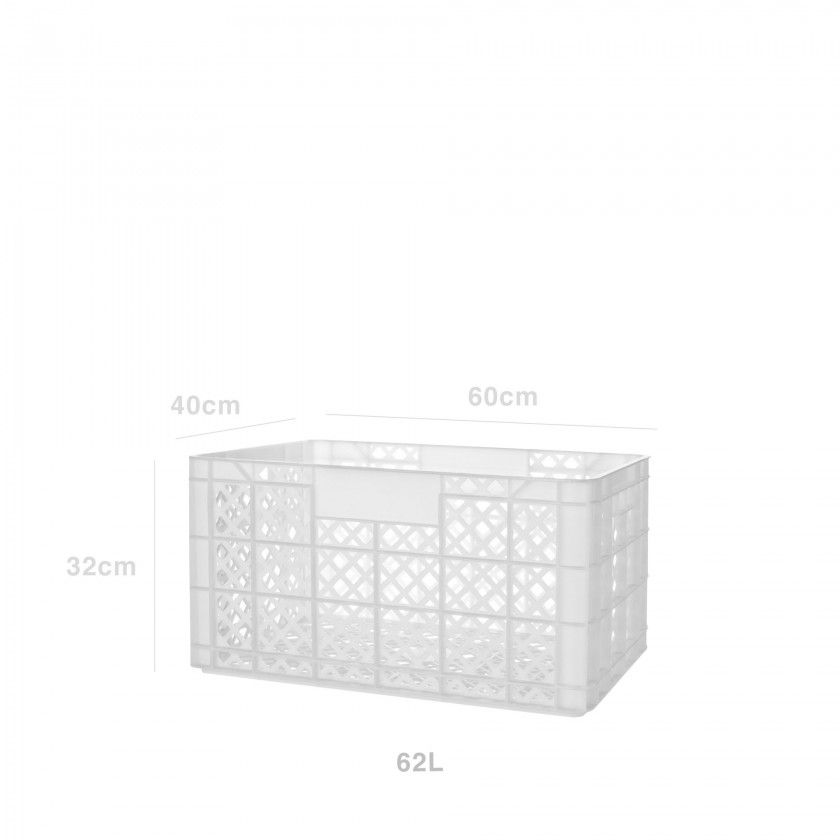 Caixa Contentora Perfurada Branco 62l 60X40X32cm