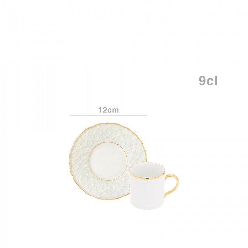 Chávena Café Empire Gold 9cl + Pires 12cm Chávena Café Empire Gold 9cl + Pires 12cm