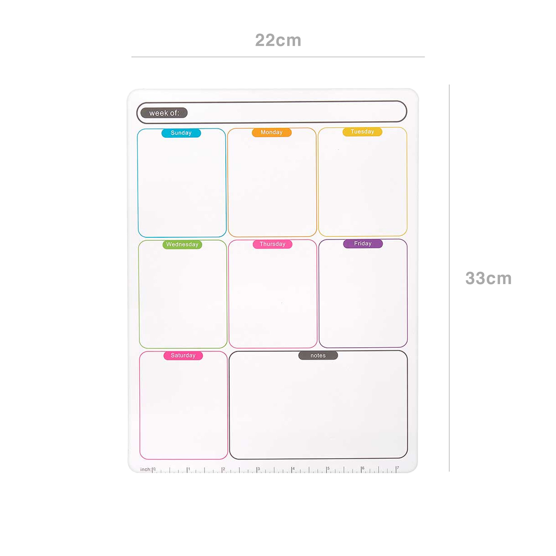 Quadro Notas Semanal Íman A4 22X33cm