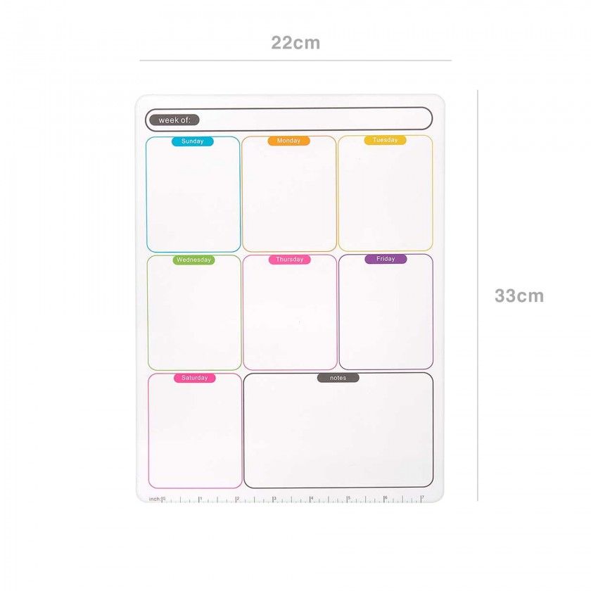 Quadro Notas Semanal Íman A4 22X33cm Quadro Notas Semanal Íman A4 22X33cm