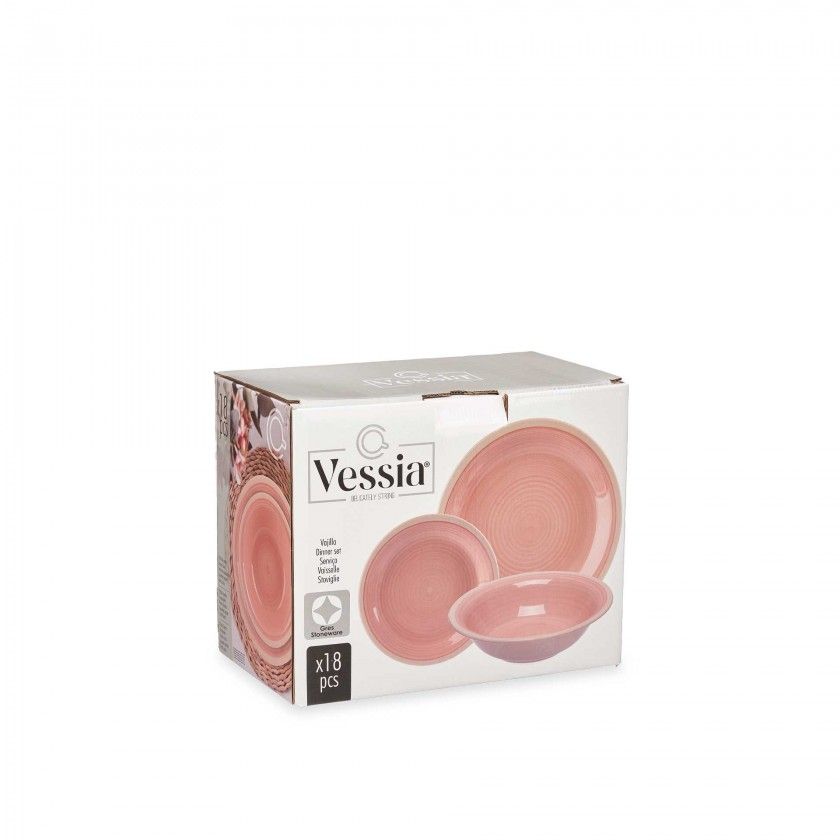 Serviço Jantar Grés Rosa 18 Peças Serviço Jantar Grés Rosa 18 Peças