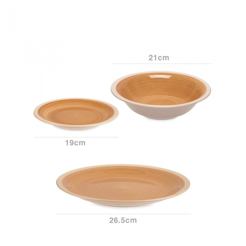 Serviço Jantar Grés Bege 18 Peças Serviço Jantar Grés Bege 18 Peças