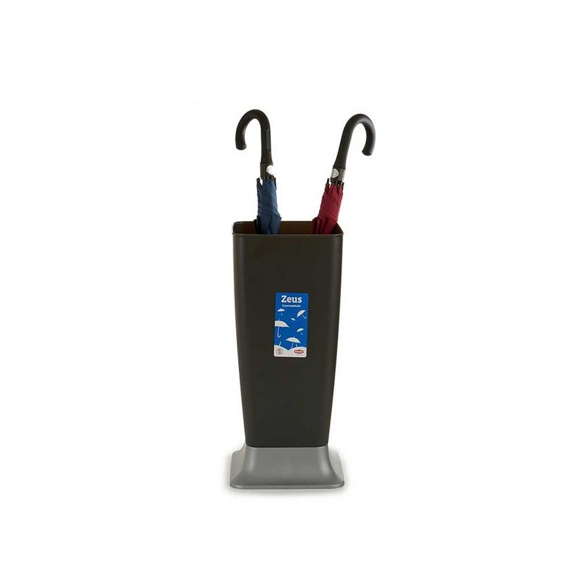 Suporte Guarda Chuva Plástico Zeus Cinza 25X25X55cm Suporte Guarda Chuva Plástico Zeus Cinza 25X25X55cm