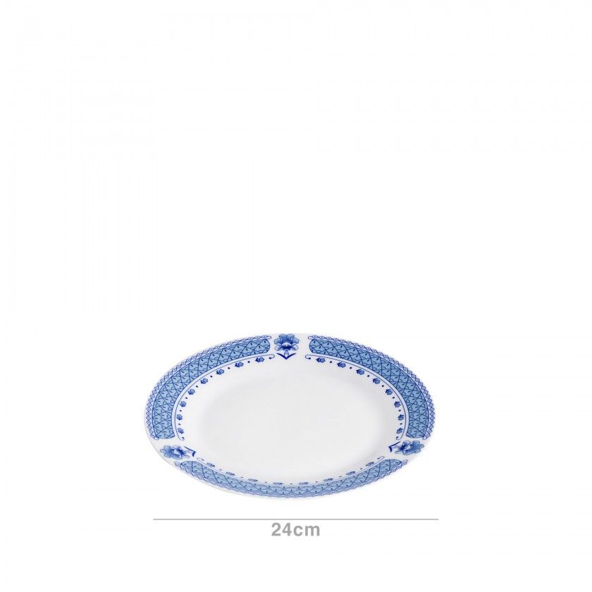 Prato Porcelana Azul 2212 Ladeiro 24cm Prato Porcelana Azul 2212 Ladeiro 24cm
