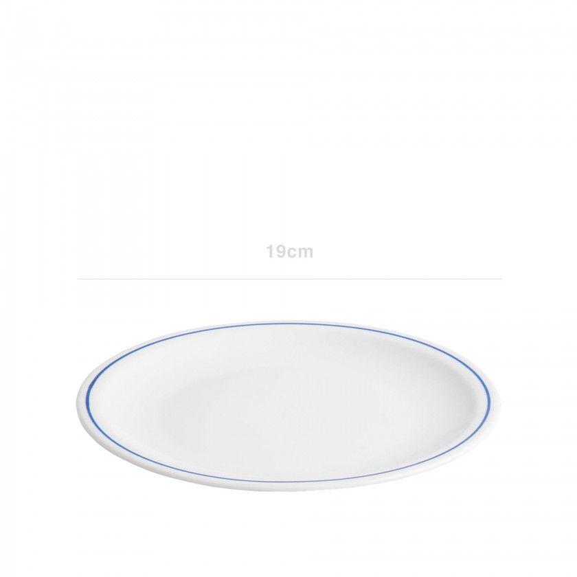 Prato Porcelana Fio Azul Sobremesa 19cm Prato Porcelana Fio Azul Sobremesa 19cm