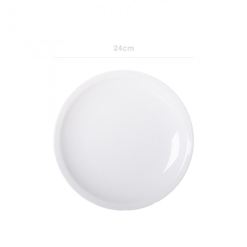 Prato Porcelana Raso Branco 24cm Prato Porcelana Raso Branco 24cm