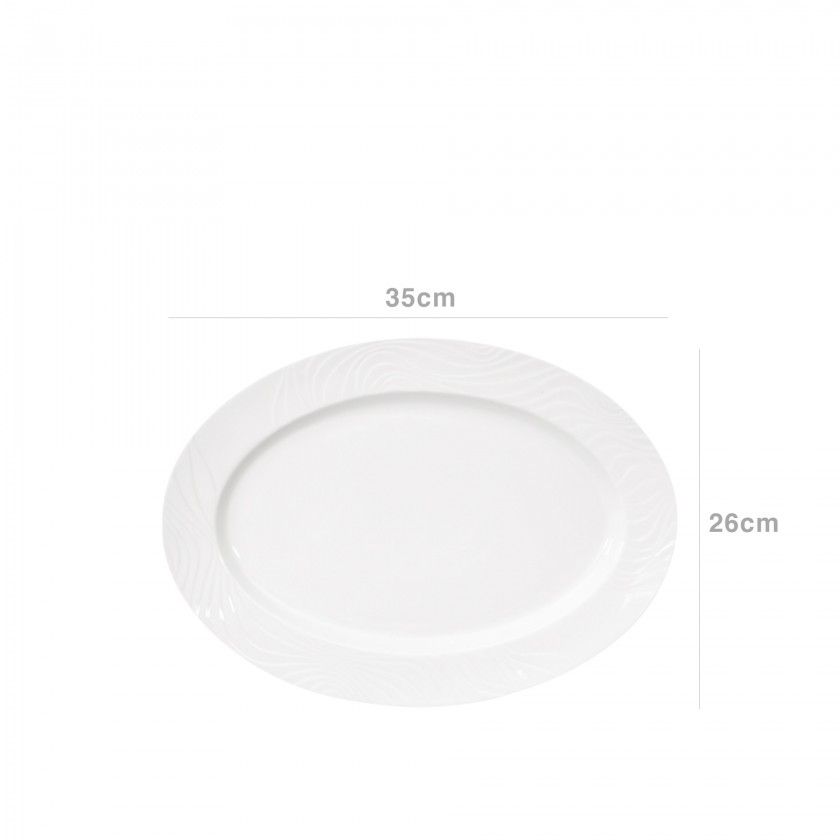 Travessa Porcelana Waves Oval 35X26X4cm