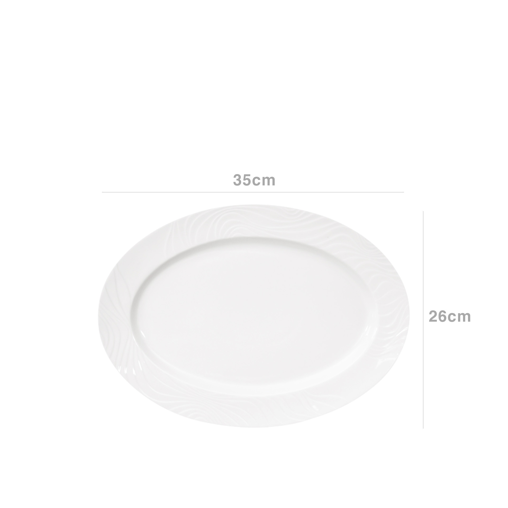 Travessa Porcelana Waves Oval 35X26X4cm