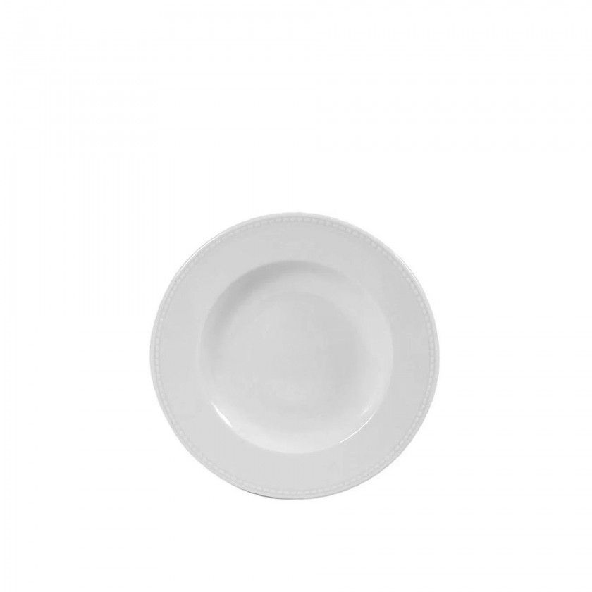 Prato Fundo Porcelana Perla Branco 23.3X3.1cm