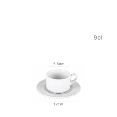 Ch�vena Caf� Porcelana Perla com Pires 9cl 6.5X12cm