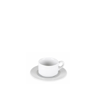 Chávena Café Porcelana Perla com Pires 9cl 6.5X12cm