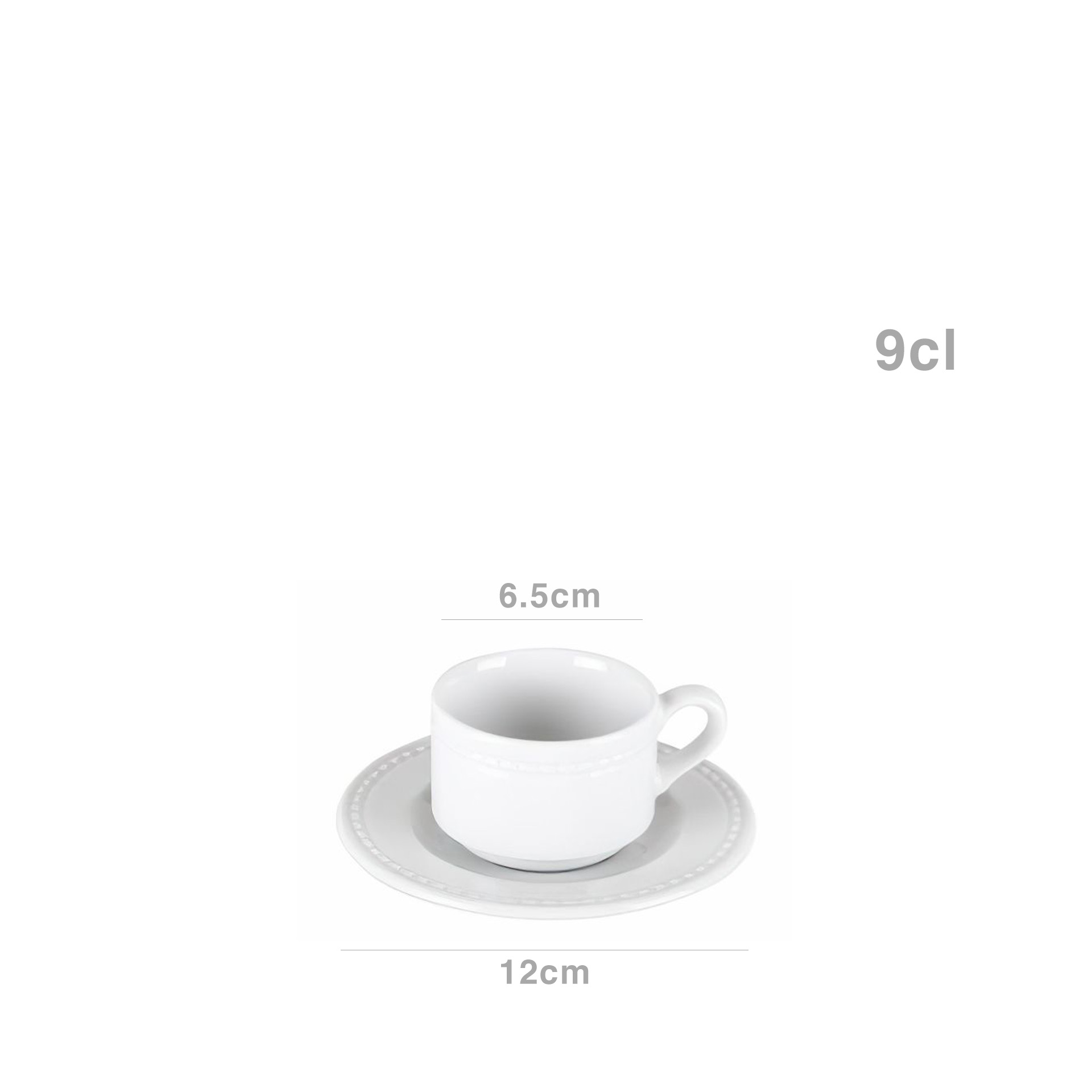 Chávena Café Porcelana Perla com Pires 9cl 6.5X12cm