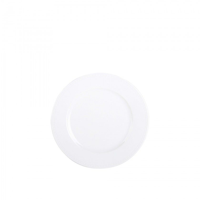 Prato Sobremesa Porcelana Perla Branco 21cm