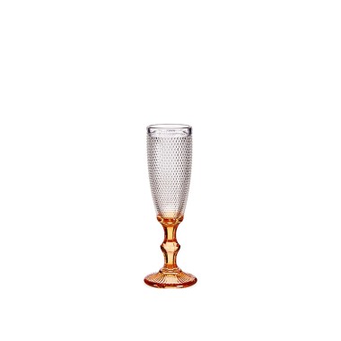Copo Flute Picotado Special com Pé Ambar 18cl Pack 6