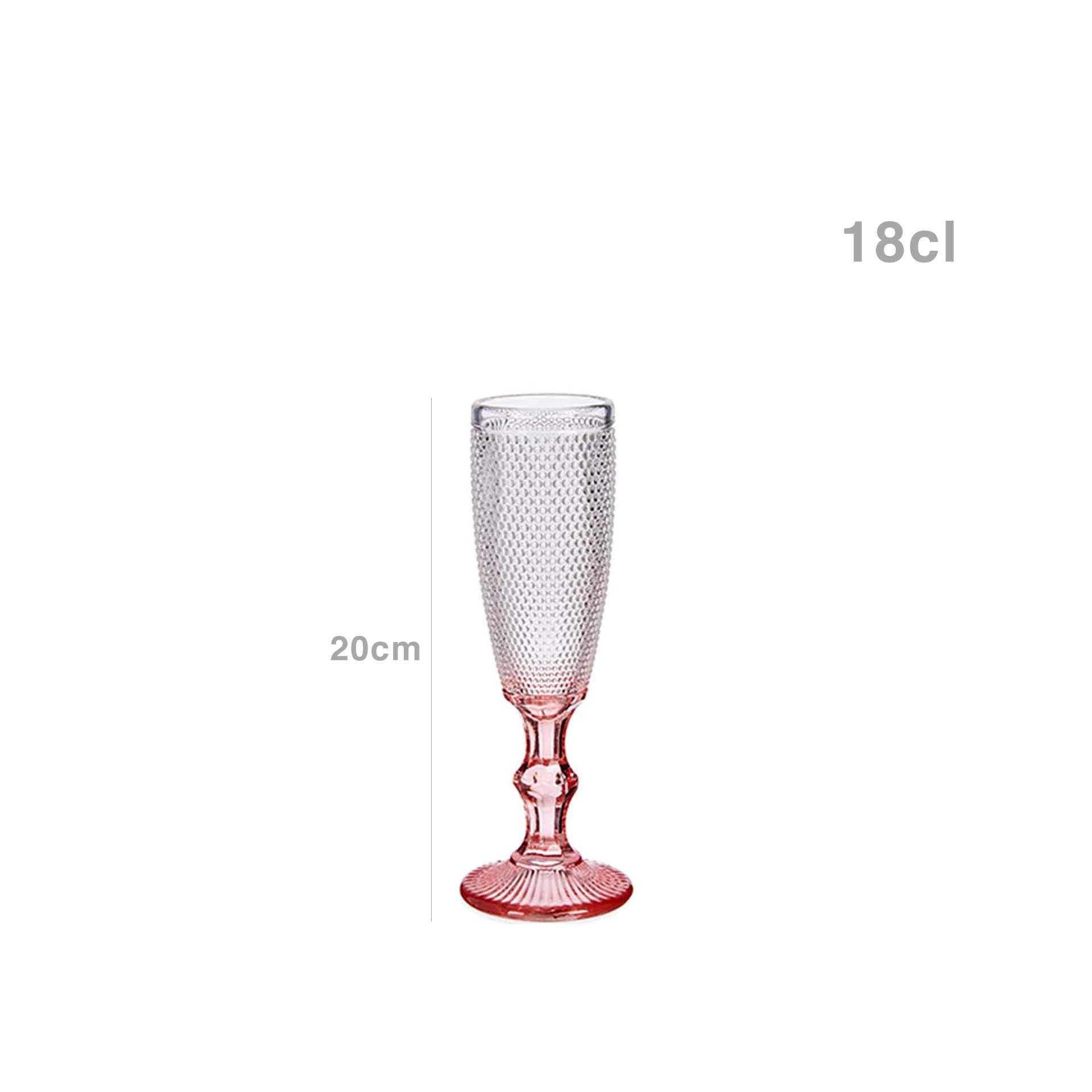 Copo Flute Picotado Special com Pé Rosa 18cl 6X20cm Pack 6