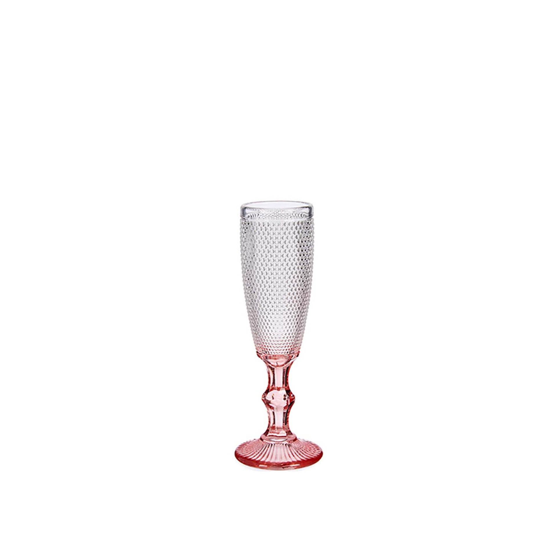 Copo Flute Picotado Special com Pé Rosa 18cl 6X20cm Pack 6
