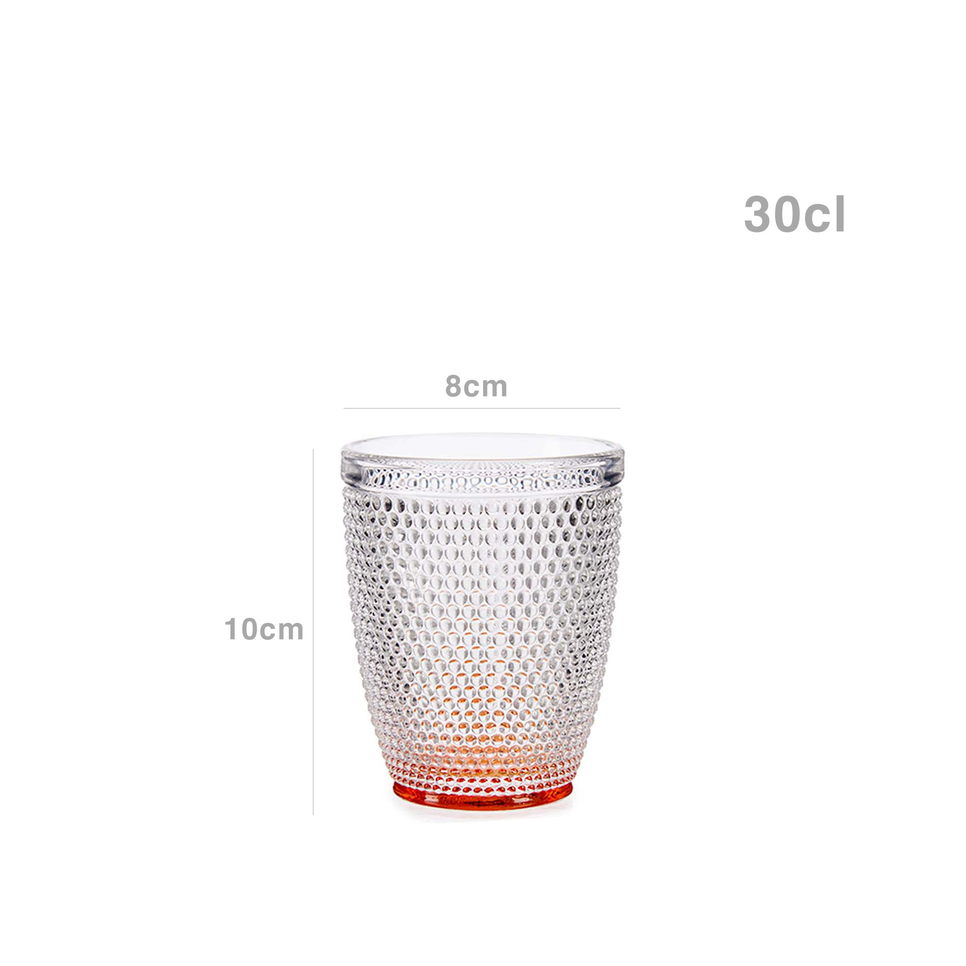 Copo Picotado Special sem Pé Ambar 30cl 8X10cm Pack 6