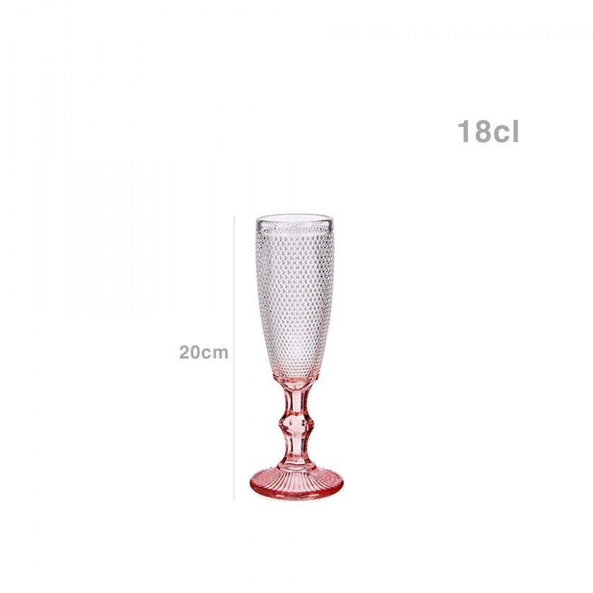 Copo Flute Picotado Special com Pé Rosa 18cl 6X20cm Pack 6 Copo Flute Picotado Special com Pé Rosa 18cl 6X20cm Pack 6