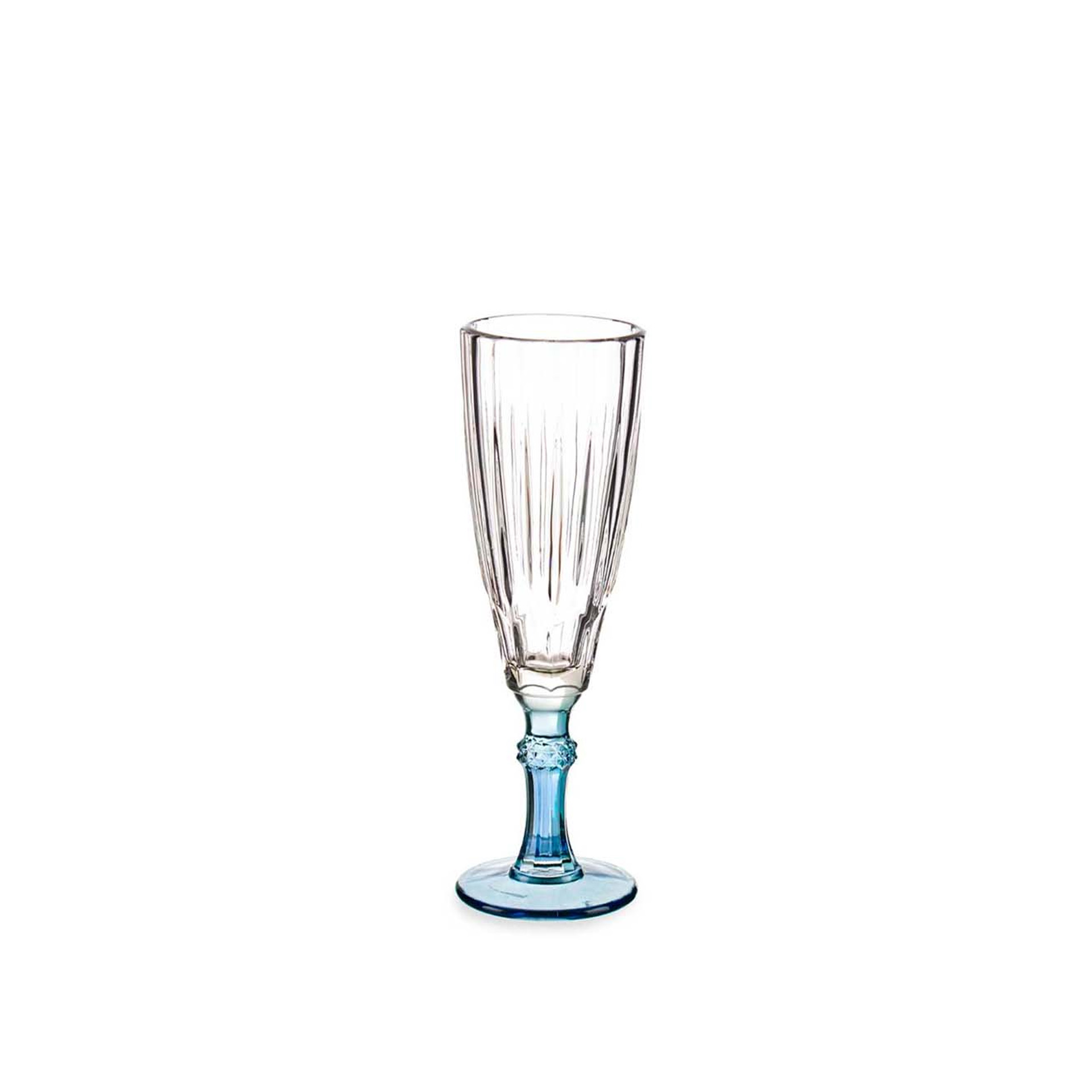 Copo Flute Picotado Exotic com Pé Azul 17cl Pack 6