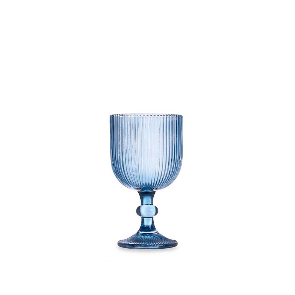 Copo com Pé Agata Azul 26cl Pack 6