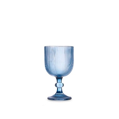Copo com Pé Agata Azul 26cl Pack 6